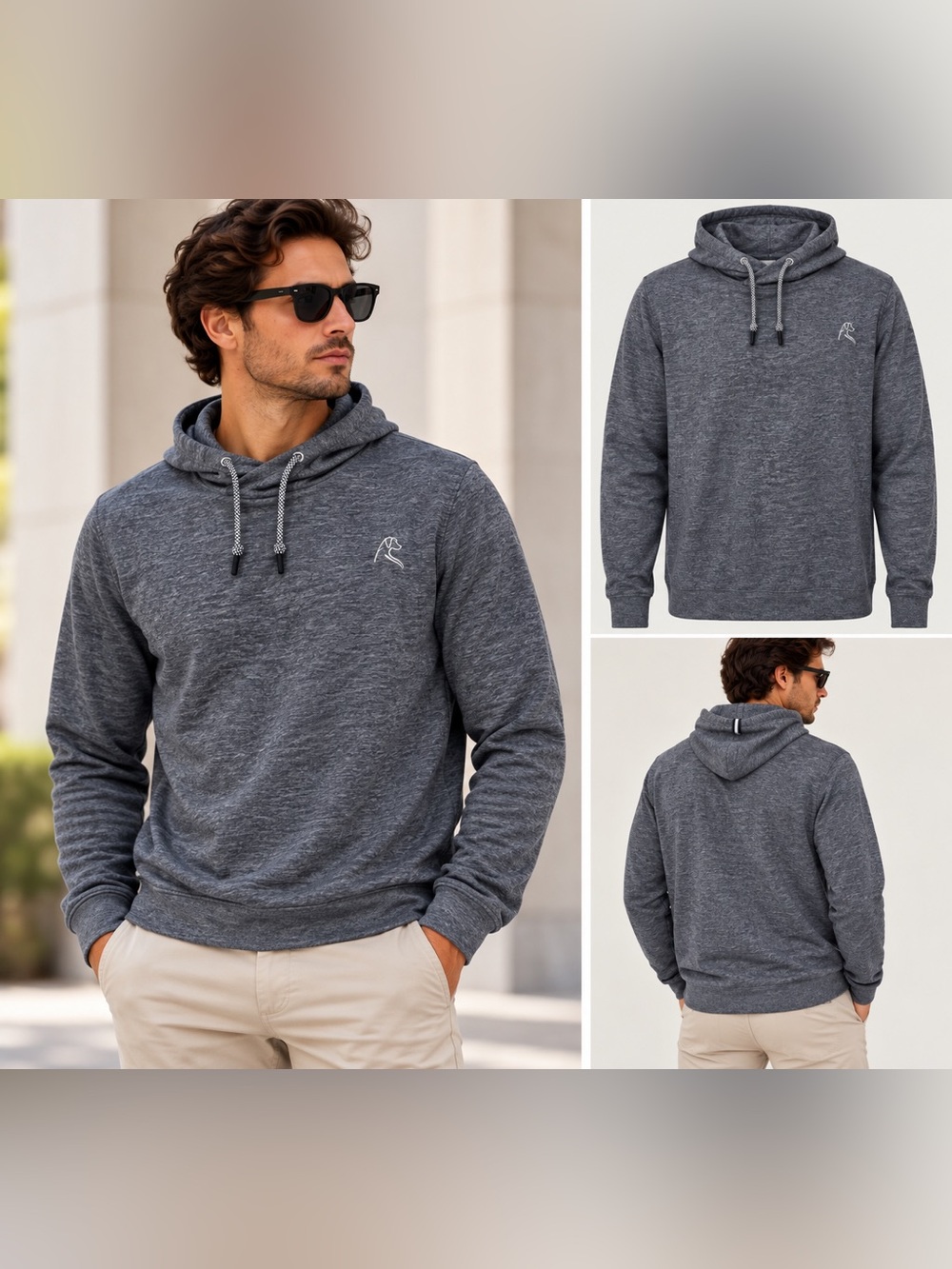 Rhoback Hesi Performance Hoodie Men’s XL Heather Charcoal Gray Golf Athleisure